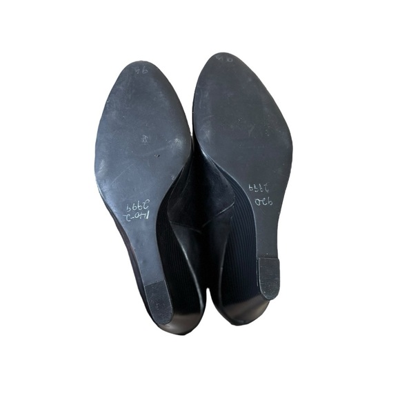 Naturalizer Womens Ella Wedge Bootie Black Leather 9.5M Capsule Minimalist Comfy - Picture 7 of 9